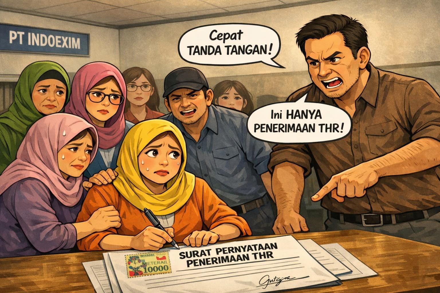 Tanda tangan untuk penerimaan THR