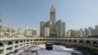 Suasana umat Islam di Arab Saudi melaksanakan salat Idul Fitri 2026 di Masjidil Haram Mekkah