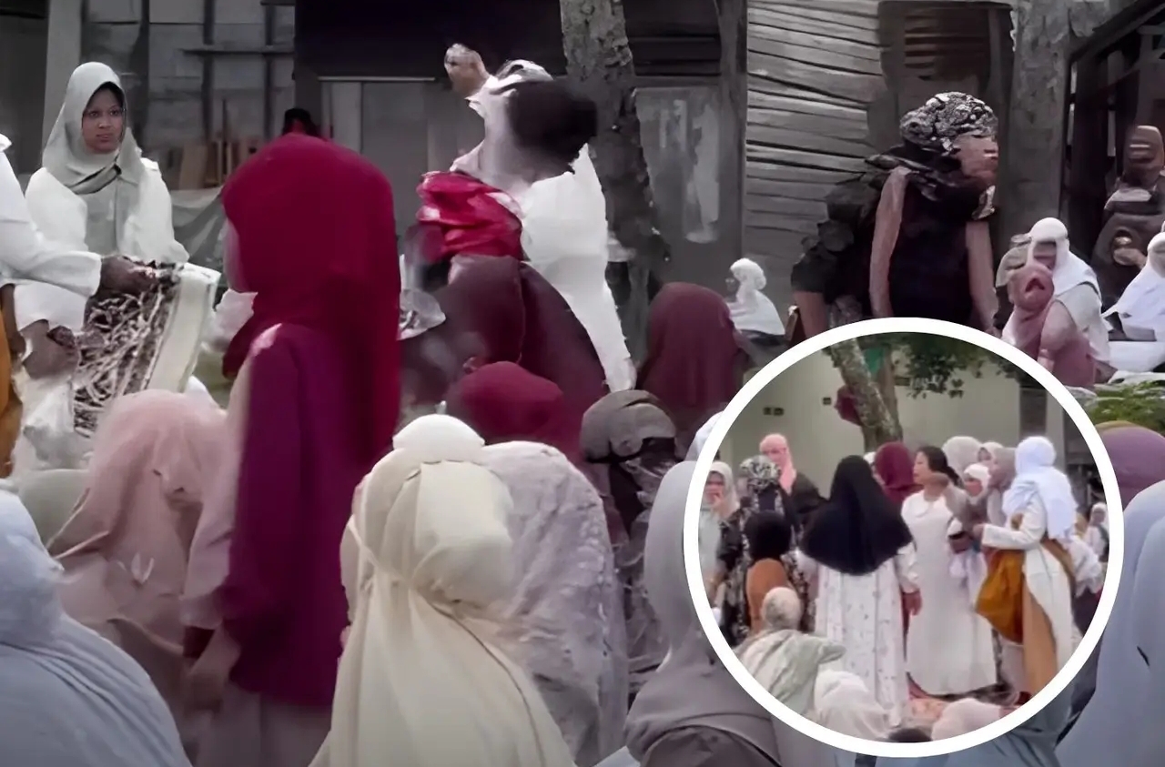 Ibu-ibu baku hantam saat salat Id di Morotai Maluku Utara viral