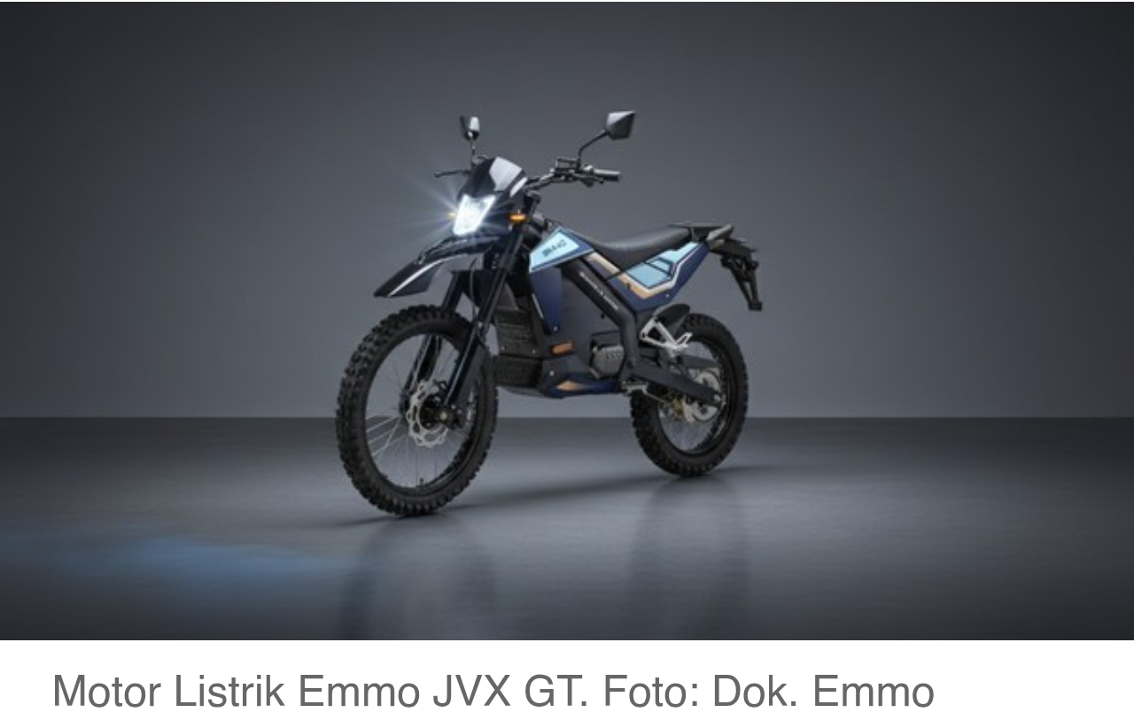 Motor listrik Emmo JVX GT berstiker Badan Gizi Nasional terparkir berjajar, viral dikaitkan dengan distribusi 70 ribu unit untuk program Makan Bergizi Gratis (MBG) per 6 April 2026